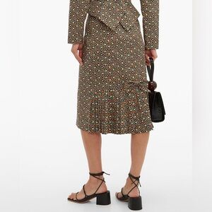 Batsheva Strawberry & Ditsy Floral Print Midi Skirt